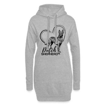 Dutchie - Chien de berger néerlandais - Sweat-shirt à capuche long Femme - gris chiné - Devant
