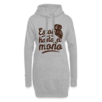 Ich bin bis zum Dutt fertig - Hoodie-Kleid - Grau meliert - Vorne