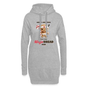 Ninja Brotmann - Hoodie-Kleid - Grau meliert - Vorne
