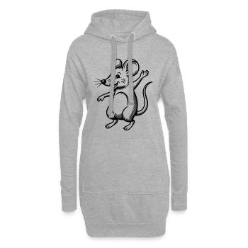 Souris Danse, Danse, Saut, Riant, Saute, Agite, Célébre, - Sweat-shirt à capuche long Femme - gris chiné - Devant