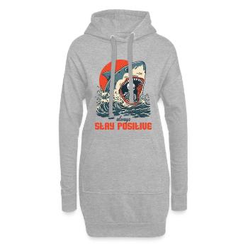 Bleib positiv egal was passiert - Hoodie-Kleid - Grau meliert - Vorne