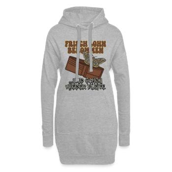 Papillon salarié - Sweat-shirt à capuche long Femme - gris chiné - Devant