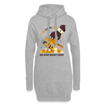 Fleißig Wie Eine Biene Der Staat Nascht Zuerst - Hoodie-Kleid - Grau meliert - Vorne