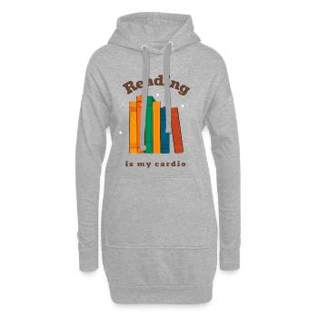 Lesen ist mein Cardio-Shirt, mein T-Shirt für lustige Buchliebhaber, - Hoodie-Kleid - Grau meliert - Vorne