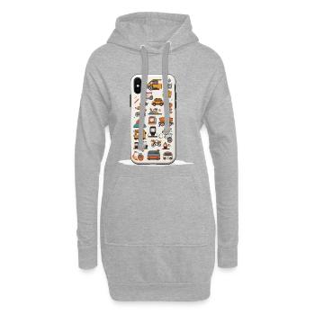 Motif de Gribouillis Colorés du Monde de Véhicules - Sweat-shirt à capuche long Femme - gris chiné - Devant
