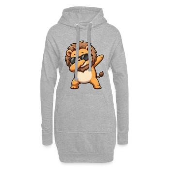 Dabbing Lion - Sweat-shirt à capuche long Femme - gris chiné - Devant