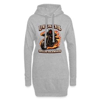 Live Is Evil Spelled Backwards - Hoodie-Kleid - Grau meliert - Vorne