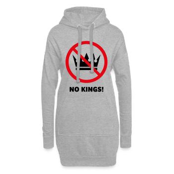 Keine Könige! (Protestdesign / POS 2C) - Hoodie-Kleid - Grau meliert - Vorne