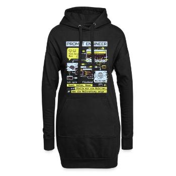Prompt Engineer Weltrettung lustiges Design - Hoodie-Kleid - Schwarz - Vorne