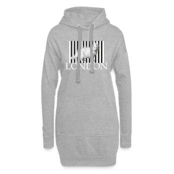 Punk Katze London Kontrast streetwaer - Hoodie-Kleid - Grau meliert - Vorne
