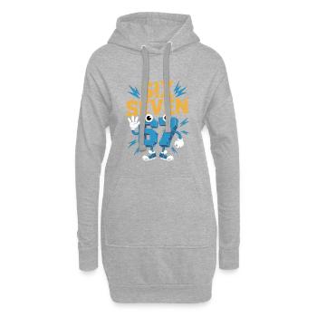 Number Hero 67 dans le style comic - Sweat-shirt à capuche long Femme - gris chiné - Devant