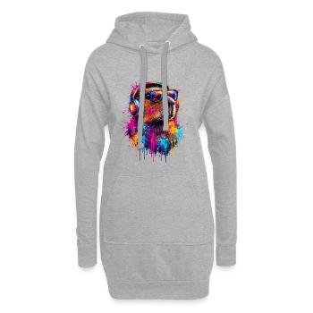 Capybara - Hoodie-Kleid - Grau meliert - Vorne
