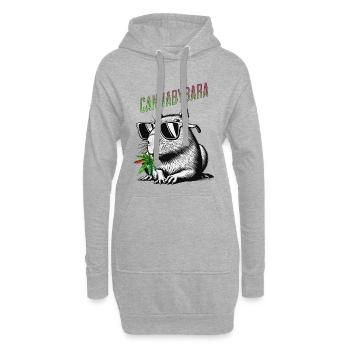 Cannabybara Chill Capybara Cannabis Style - Sweat-shirt à capuche long Femme - gris chiné - Devant