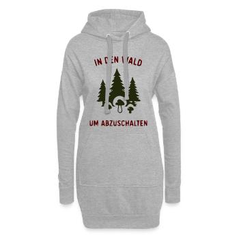 In den Wald zum Abschalten - Nature & Pilze - Hoodie-Kleid - Grau meliert - Vorne