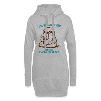 Ich bin nicht faul – Energiesparend Sloth - Hoodie-Kleid - Grau meliert - Vorne