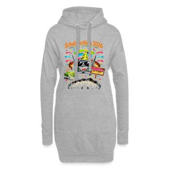 Schulabschluss 2026 - das WLAN hat fertig - Hoodie-Kleid - Grau meliert - Vorne