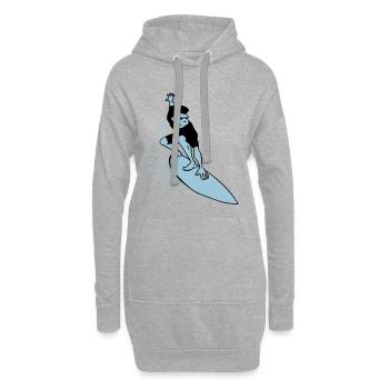 Surf - Sweat-shirt à capuche long Femme - gris chiné - Devant