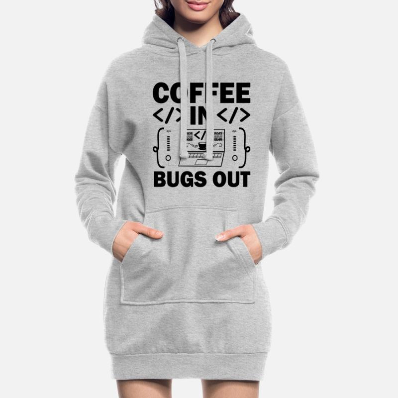 Café Codage Programmeur Codeur Développeur Nerd Coff Sweat-shirt à capuche long Femme