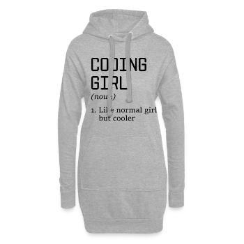 Coding Girl Definition Noun Software Developer Pro - Hoodie-Kleid - Grau meliert - Vorne
