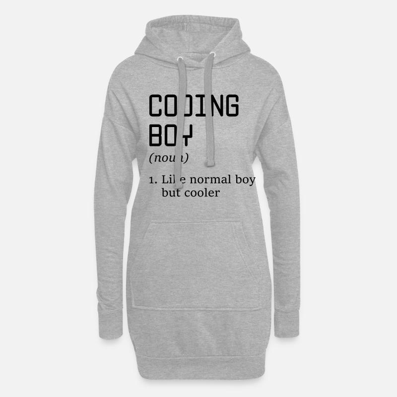 Coding Boy Definition Noun Software Developer Prog - Hoodie-Kleid - Grau meliert