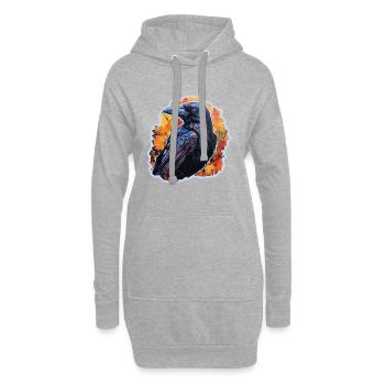 Halloween Herbst Rabe - Hoodie-Kleid - Grau meliert - Vorne
