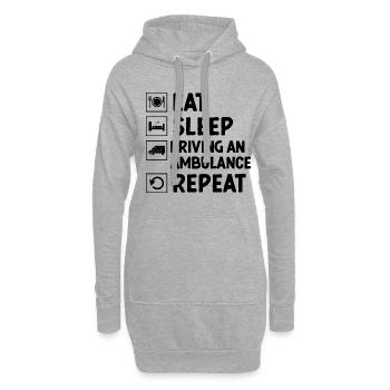 Manger Dormir Conduire Une ambulance Répéter EMS Driver P - Sweat-shirt à capuche long Femme - gris chiné - Devant