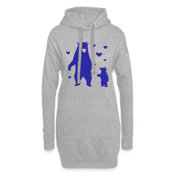 Ours - Panda Forêt Nature Liberté Sauvage - Sweat-shirt à capuche long Femme - gris chiné - Devant