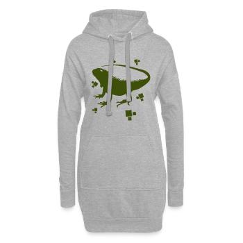 Dragon barbu - animal amphibien - Sweat-shirt à capuche long Femme - gris chiné - Devant