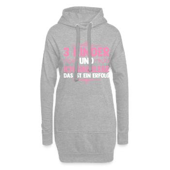 Mama Von 3 Kindern - Hoodie-Kleid - Grau meliert - Vorne