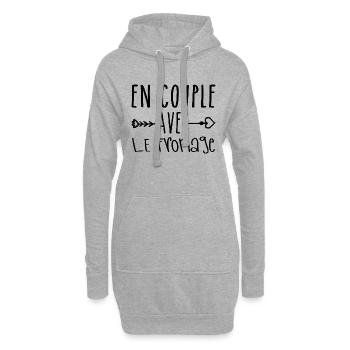 Paare mit Käse, Käse Fans Geschenk - Hoodie-Kleid - Grau meliert - Vorne