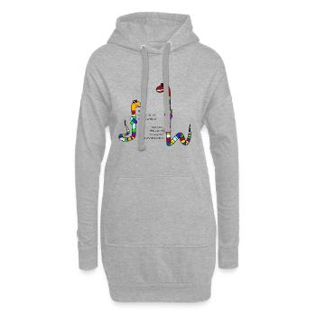 Serpents tordus - Sweat-shirt à capuche long Femme - gris chiné - Devant