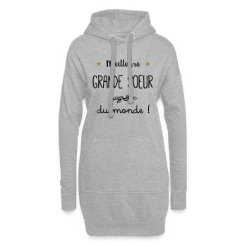 Meilleure Grande soeur du monde vecteur - Sweat-shirt à capuche long Femme - gris chiné - Devant