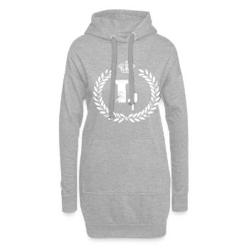 L Letter Coat of Arms - Hoodie Dress - heather grey - Front