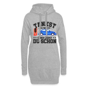 E-Auto Elektroauto - Hoodie-Kleid - Grau meliert - Vorne