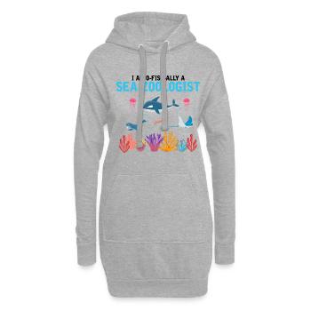 Zooologiste marin officiel Zooologie Mer - Sweat-shirt à capuche long Femme - gris chiné - Devant