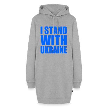 I stand with ukraine - Hoodie-Kleid - Grau meliert - Vorne