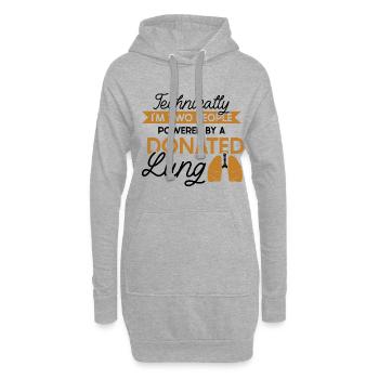 powered by a donated Lung - Hoodie-Kleid - Grau meliert - Vorne