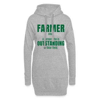 Farmer Definition Noun Farmer Agriculture Tractor - Hoodie-Kleid - Grau meliert - Vorne