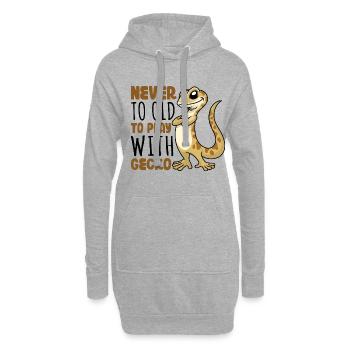 Never to old to play with Gecko - Hoodie-Kleid - Grau meliert - Vorne