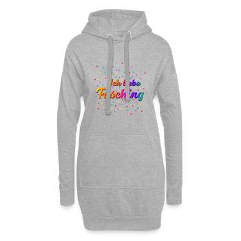 Ich liebe Fasching 2023 1 - Hoodie-Kleid - Grau meliert - Vorne