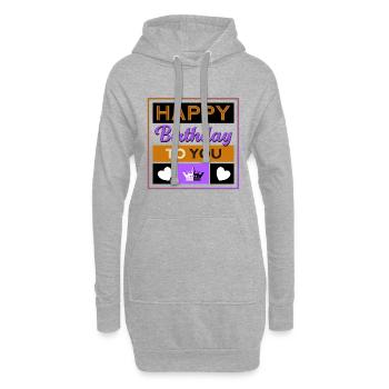 Happy Birthday to you 2023 1 - Hoodie-Kleid - Grau meliert - Vorne