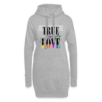 Le véritable amour pour toujours - Sweat-shirt à capuche long Femme - gris chiné - Devant
