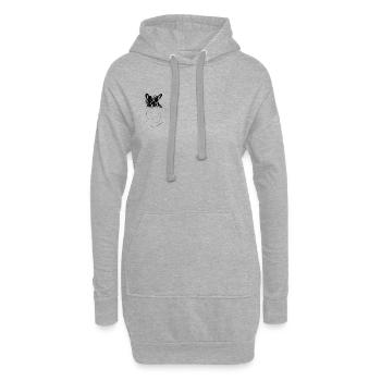 Style pop art de style style poche Frenchie - Sweat-shirt à capuche long Femme - gris chiné - Devant