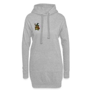Magischer Froschwächter mit Zauberhut - Hoodie-Kleid - Grau meliert - Vorne