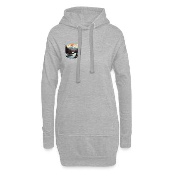 Mountain paradise with sunset - Hoodie Dress - heather grey - Front