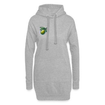 Olivenzweig-Muster für Naturkleidung - Hoodie-Kleid - Grau meliert - Vorne