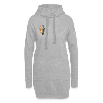 Cat_Lovers_ - Sweat-shirt à capuche long Femme - gris chiné - Devant