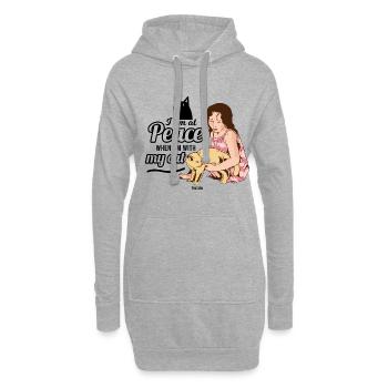 Femme Chat Pet Girl Femme - Sweat-shirt à capuche long Femme - gris chiné - Devant