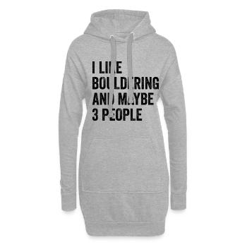 I Like Bouldering And Maybe 3 People Climbing Boul - Hoodie-Kleid - Grau meliert - Vorne