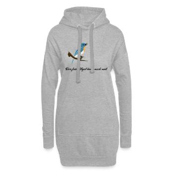 Der frühe Vogel kann mich mal - Hoodie-Kleid - Grau meliert - Vorne